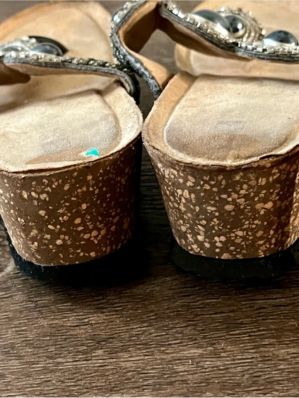 Embellished Black Bead Thong Sandals - Women - Picture 6 of 13